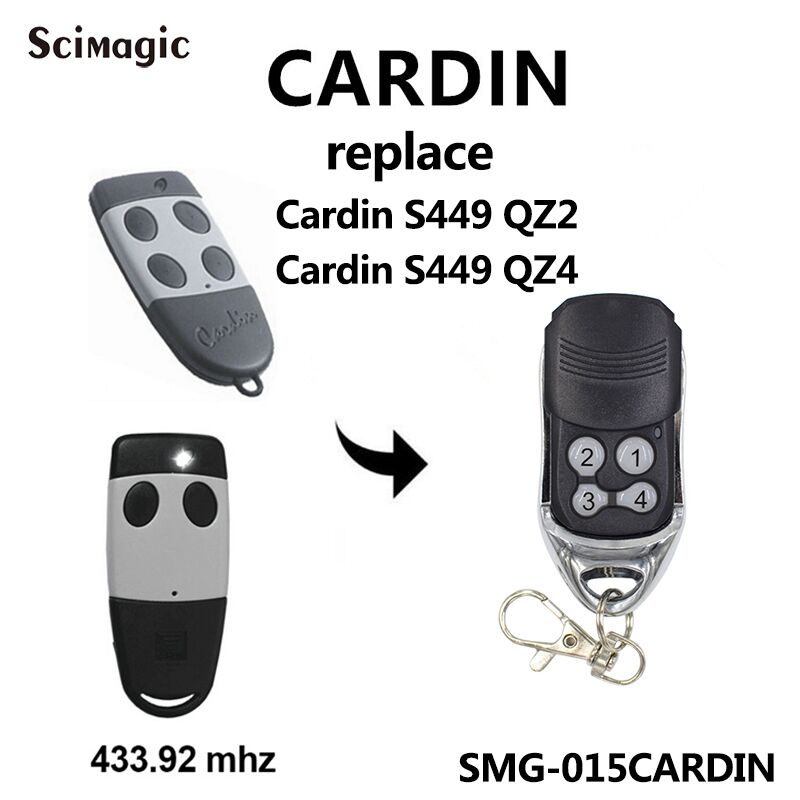 Cardin S449 QZ/4 d'origine Télécommande 4 touches 433 92 Mhz code TRQ449400 TXQ 